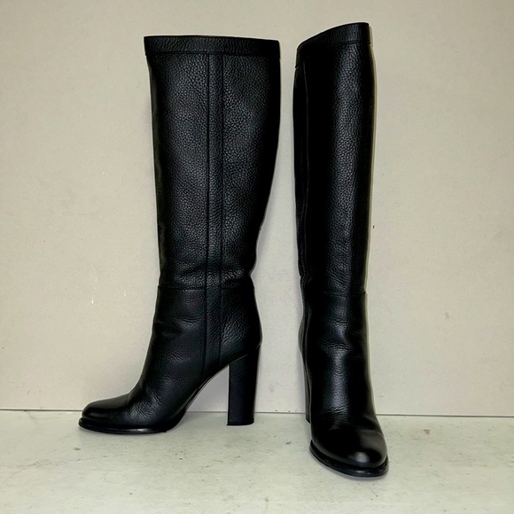 GUCCI BLACK LEATHER BOOTS WITH HALF-HORSEBIT DETAILS - Picture 3 of 8